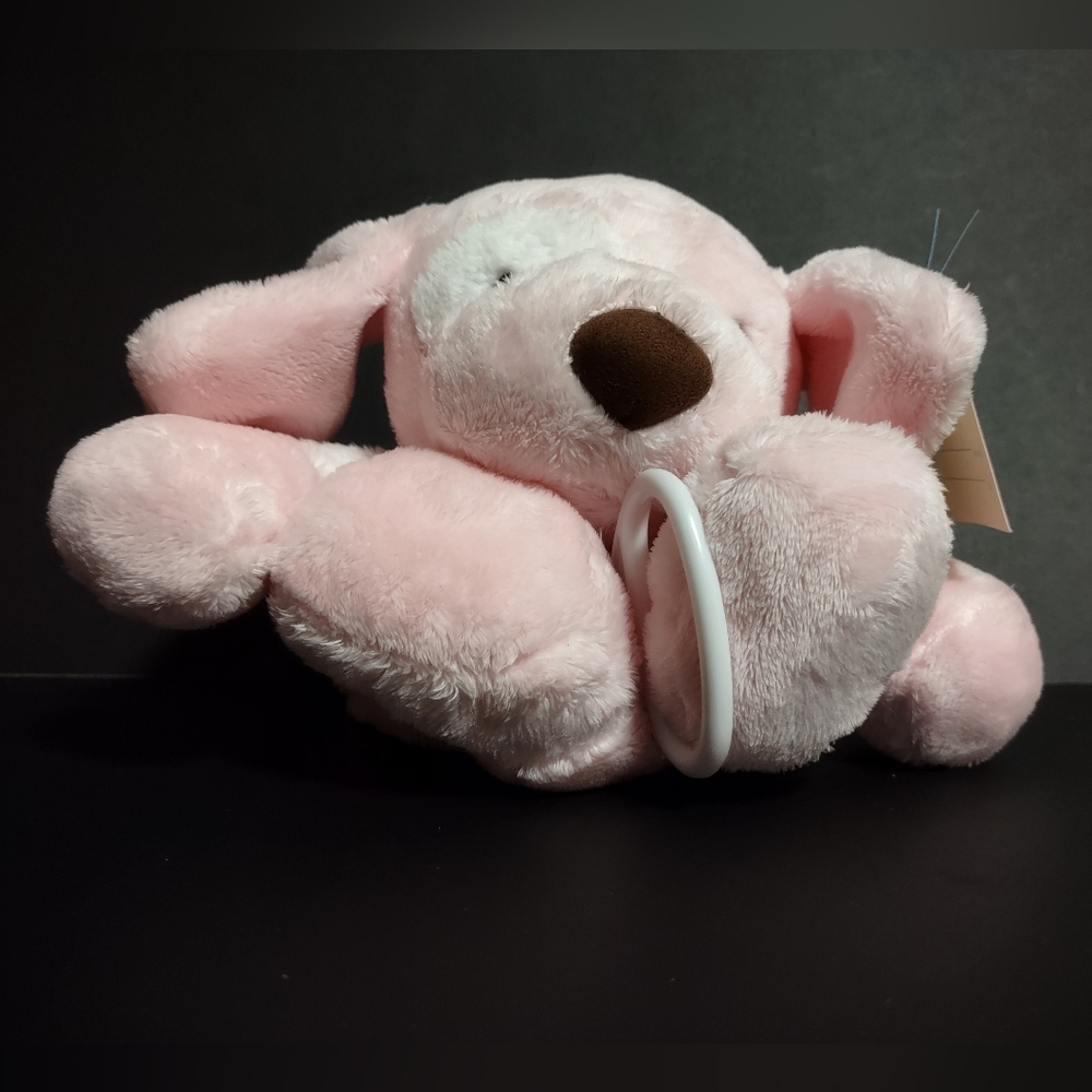 NWT GUND Spunky Pull String Musical Pink Crib Plush Toy Dog 58960 Lullaby WORKS